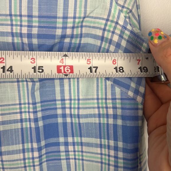 Vineyard Vines women’s popover plaid roll sleeve top size 8 100% cotton - Picture 5 of 8